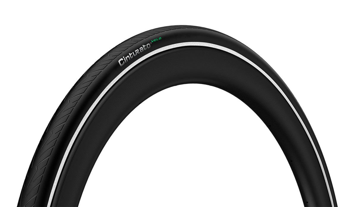 Pirelli, Cinturato Velo TLR Reflective, Road Tire, 700x28C, Folding, Tubeless Ready, SmartNET Silica, ArmourTech, 60TPI, Black