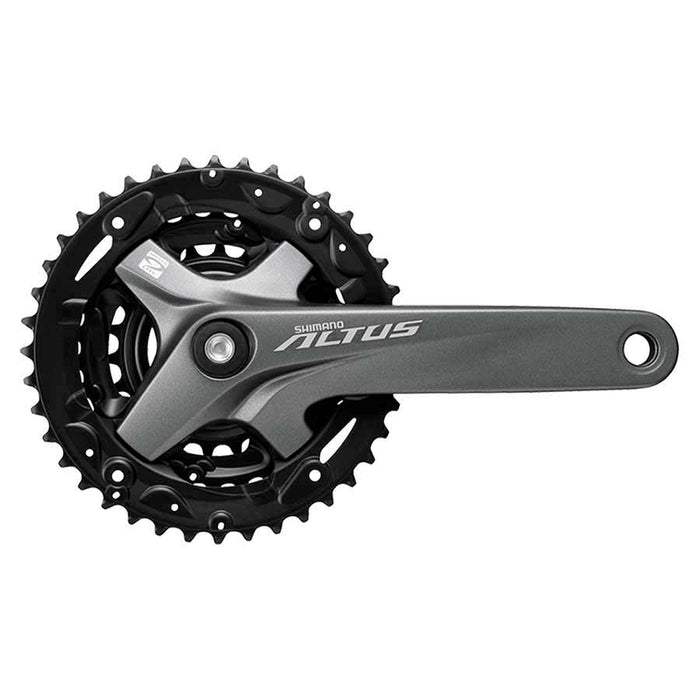 Shimano Altus FC-M2000, Crankset, MTB, 9 sp., 22/30/40T, BCD:Rivets, Square, 175mm, Grey