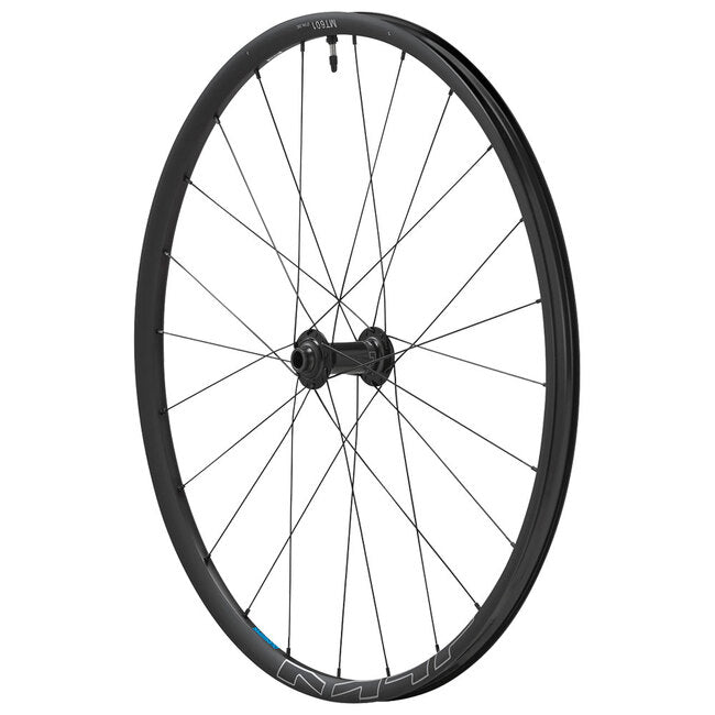 WHEEL, WH-MT601-B-27.5, FRONT, RIM 27.5, 24H, F:15MM E-THRU, TUBELESS, OLD:110MM, BLACK, W/TUBELESS TAPE, FOR CL DISC