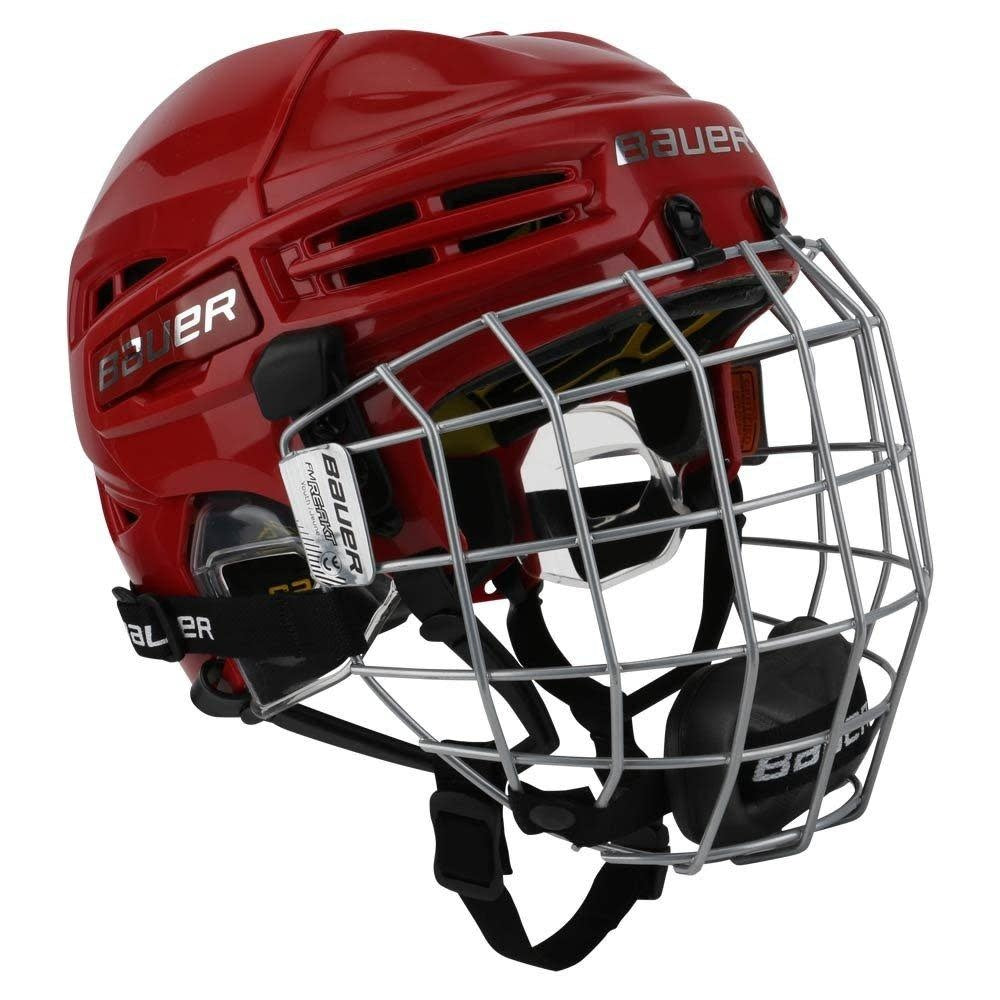 BAUER RE-AKT 100 YOUTH HELMET COMBO RED YTH — Front Row Sports LTD