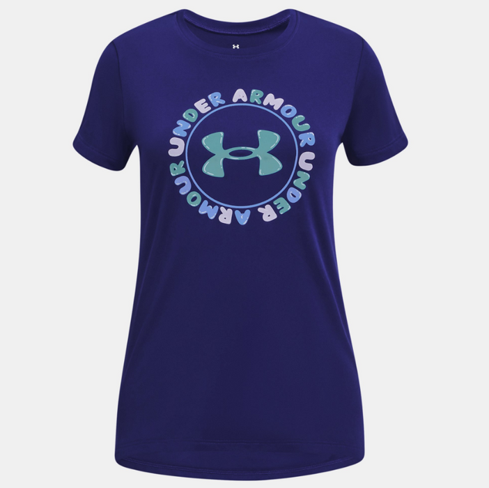 UA GIRLS TECH TWIST WORDMARK SS TEE